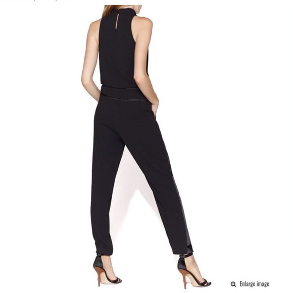 NWT Halston Mock Cowl Neck Tapered Jumpsuit - Picture 3 of 3